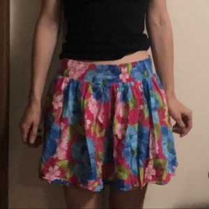 Floral Pink Mini Circle Skirt